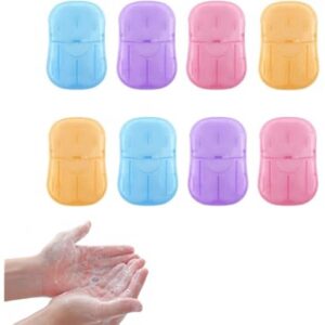 eieififi 8pcs portable disposable paper soap sheets foaming paper soap mini scented slice sheets wit 79.2